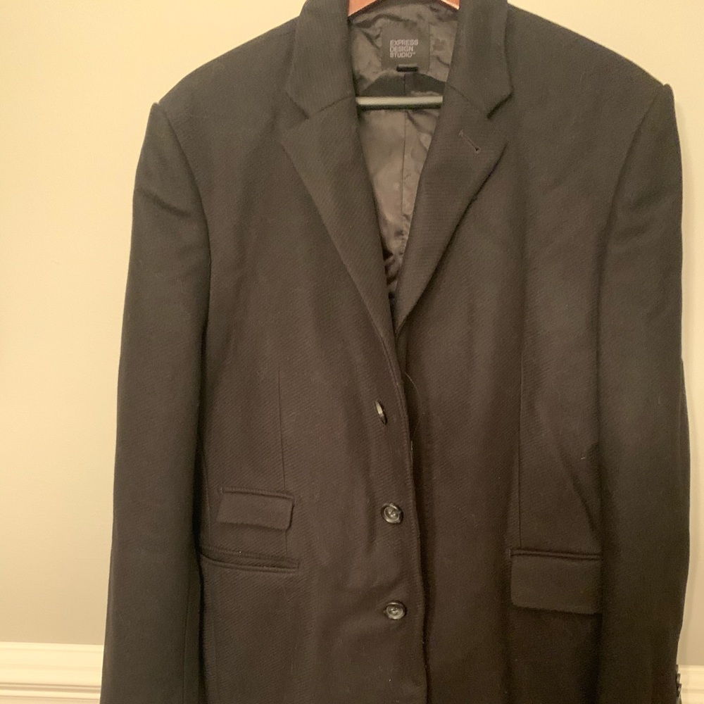 Express Overcoat | Black Pinstripe | Large